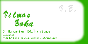 vilmos boka business card